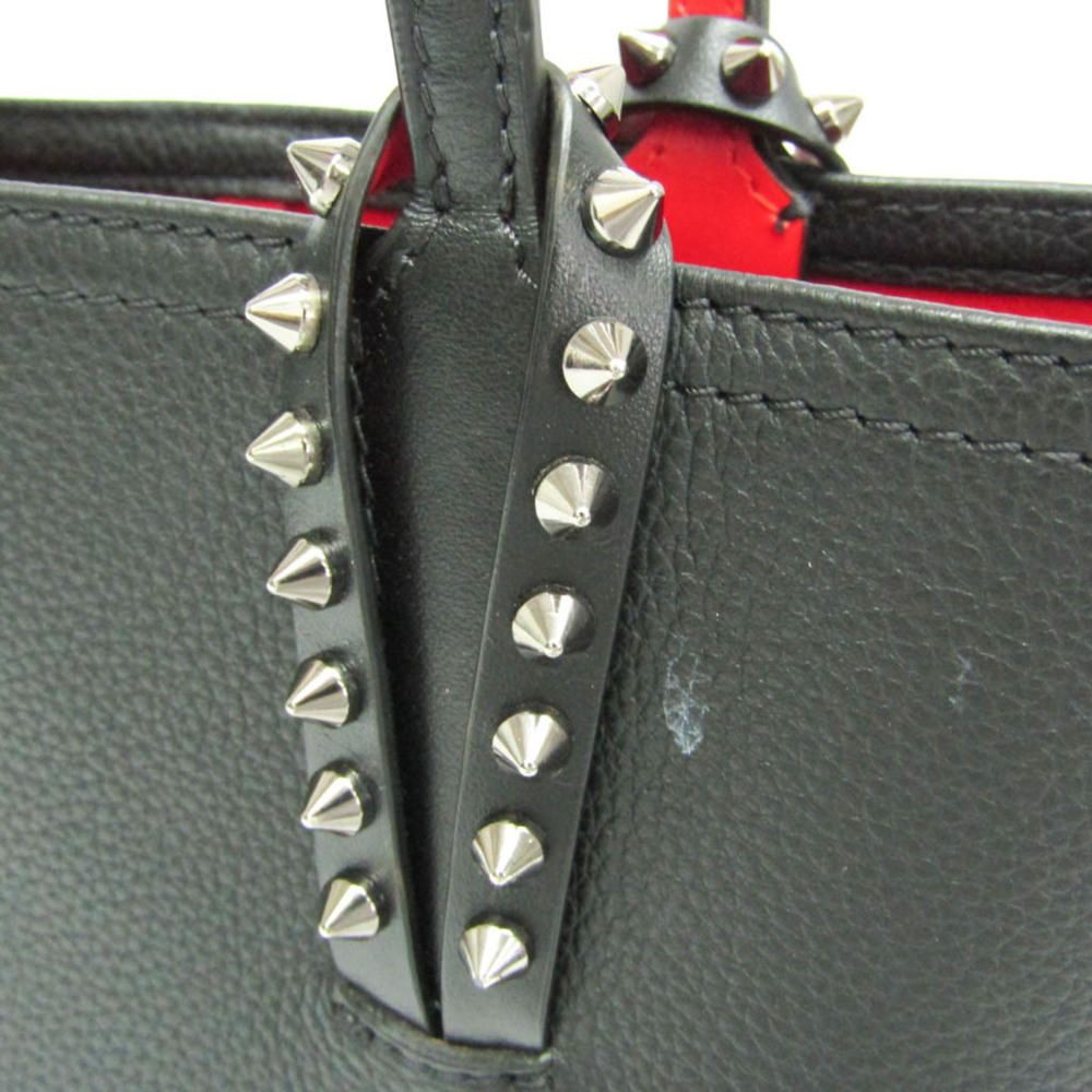CHRISTIAN LOUBOUTIN Leather Handbag Shoulder Bag Black Red Color - Picture 6 of 12